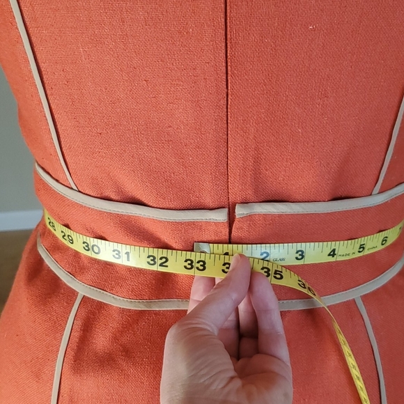 Badgley Mischka Orange silk sheath dress - Picture 4 of 10